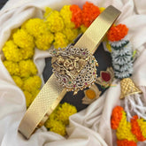 Vriksham Antique Radha Krishna Nakshi Peandant With Sparkling AD Stones Hipblet-Pearl-G22222