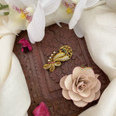 Vriksham Gold Look Alike Floral AD Stone Saree Pin-Saree Brooch-G17310