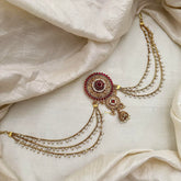 Designer Jada Billai Pearl Maatil-Bun Billai-Red-G13155