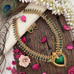 Vriksham Traditional Kerala Palakka Long Neckpiece-Green-G19242