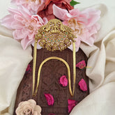 Vriksham Gold Look Alike Lakshmi with Dual Elephant Vangi /Armlet-Red Green-Gold Bead-G18518