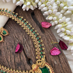 Vriksham Traditional Kerala Palakka Long Neckpiece-Green-G19242