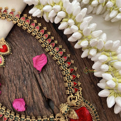 Vriksham Traditional Kerala Palakka Long Neckpiece-Red-G19243