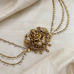 AD Stone Lakshmi Jada Billai with Pearl Maatil-Bun Billai-G13150