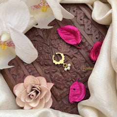 Vriksham Royal Blush Septum Ring in Gold Tone-Green Red-G20177