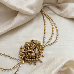 AD Stone Lakshmi Jada Billai with Pearl Maatil-Bun Billai-G13150