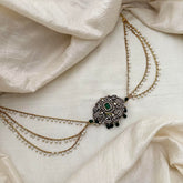 Victorian Diamond Jada Billai with Pearl Maatil-Bun Billai-Green Beads-G13151