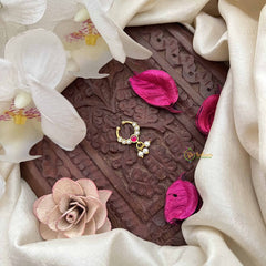 Vriksham Royal Blush Septum Ring in Gold Tone-White Red-G20176