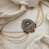 Exquisite Victorian Diamond Elephant Jada Billai with Pearl Maatil-Beads-G13101