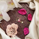 Vriksham Lotus Classic Kundan & Pearl Septum Ring-White Red-G20188