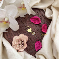 Vriksham Lotus Classic Kundan & Pearl Septum Ring-White Red-G20188