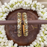 Vriksham Designer Lotus Leaf Crystal Detailing Bangles-White-G20874