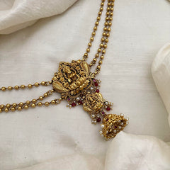 Premium Lakshmi Jada Bun Billai with Golden Pearl Maatil-Red Beads-G13170