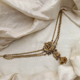 Premium Lakshmi Jada Bun Billai with Golden Pearl Maatil-Red-G13136