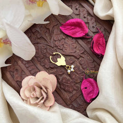 Vriksham Lotus Classic Kundan & Pearl Septum Ring-Red-G20186