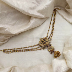 Premium Lakshmi Jada Bun Billai with Golden Pearl Maatil-Red-G13136