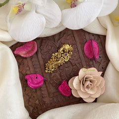 Vriksham Peacock & Elephant Face Saree Pin-Saree Brooch-G17330