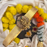 Vriksham Premium Lakshmi Pendant For Weddings Hipblet-Green & Gold Bead-G22231