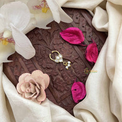 Vriksham Lotus Classic Kundan & Pearl Septum Ring-White-G20187