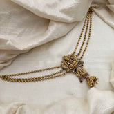 Premium Lakshmi Jada Bun Billai with Golden Pearl Maatil-Red Green Beads-G13137