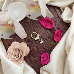 Vriksham Vintage Style Septum Ring & Pearls-White-G20179