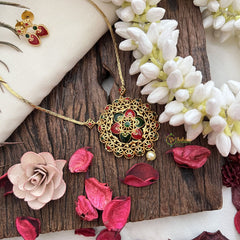 Vriksham Traditional Palakka Floral Pendant Neckpiece-G19247