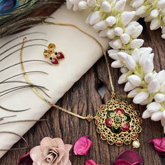 Vriksham Traditional Palakka Floral Pendant Neckpiece-G19247