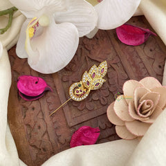 Vriksham AD Stone Peacock Saree Pin-Saree Brooch-G17326