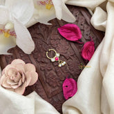 Vriksham Vintage Style Septum Ring & Pearls-White Red-G20180