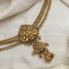 Premium Mayil Lakshmi Jada Bun Billai with Pearl Maatil-Red-G13135