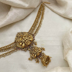 Premium Mayil Lakshmi Jada Bun Billai with Pearl Maatil-Red-G13135