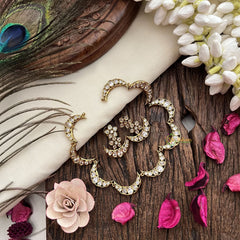 Vriksham Victorian Diamond Polki Crescent Moon Neckpiece-VV1974