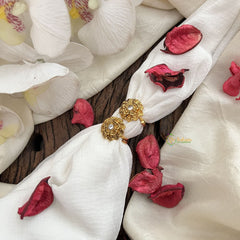 Vriksham Premium AD Stone Flower Toe Rings-White Stone-G18502