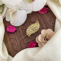 Vriksham Elegant AD Stone Saree Pin-Red Green-G17289