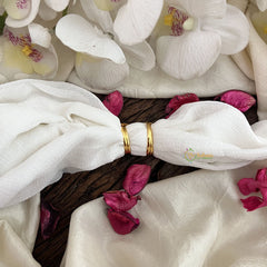 Vriksham Premium AD Stone Flower Toe Rings-White Stone-G18502