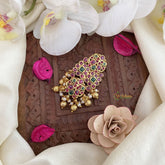 Vriksham Dual Peacock Kemp Stone Saree Pin-Saree Brooch-Gold Bead-G17325