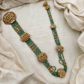 Premium Multilayer Lakshmi Jada Billai Bridal Hair Accessory-Pastel Green Beads-G13126