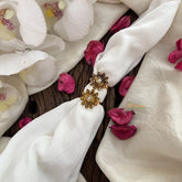 Vriksham Premium AD Stone Flower Toe Rings-Pearl-G18501