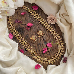 Vriksham Gold Look Alike Designer Long Neckpiece-Red Green-G17281