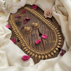 Vriksham Gold Look Alike Designer Long Neckpiece-Red Green-G17281