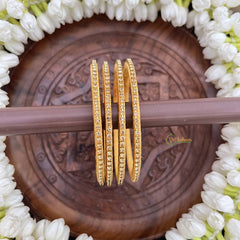 Vriksham Designer Golden Doted Stone Bangles-G20885
