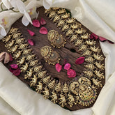 Vriksham Lakshmi with Elephant Long Neckpiece-Gold Beads-G16146