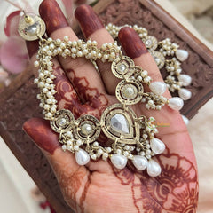 Vriksham Designer Pearl Embellished ChandBali Festive Earrings -G20126