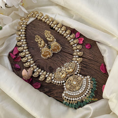 Vriksham Exclusive Dual Peacock with Pendant maanga haram-Green Bead-G16151