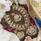 Vriksham Antique White Kundan Jadau Short Neckpiece-Rice Pearl-J2824