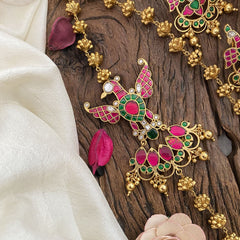 Vriksham Gold Look Alike Peacock Pendant Moggapu Chain-J2828