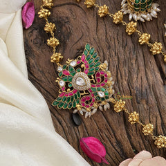 Vriksham Gold Look Alike Phoenix Bird Pendant Moggapu Chain-J2831