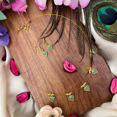 Vriksham Premium Green Heart Style 5 Flexible Pendant Invisible Chain-KG22269