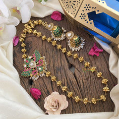 Vriksham Gold Look Alike Phoenix Bird Pendant Moggapu Chain-J2831