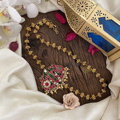 Vriksham Gold Look Alike Shank Chakra Pendant Moggapu Chain-J2832